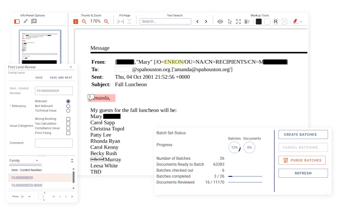 Farsight eDiscovery Screenshots